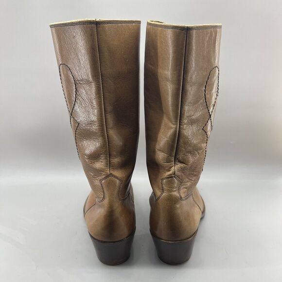 Eurosuole Western Front Zip Up Boots Men Size 9 US, 42 EU Brown Leather Cushion - Picture 4 of 11